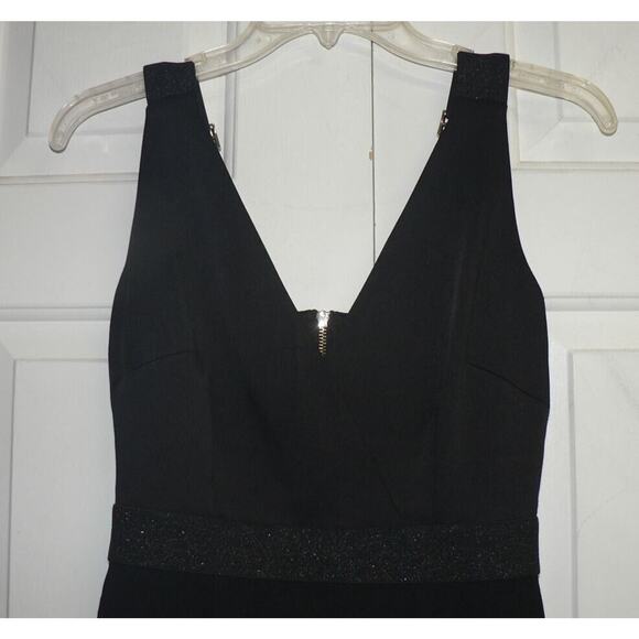 Ted Baker Wiomen's V-Neck Ossia Sparkle Trim Jumpsuit in Black Size 0(XXS) $395 - Picture 4 of 8